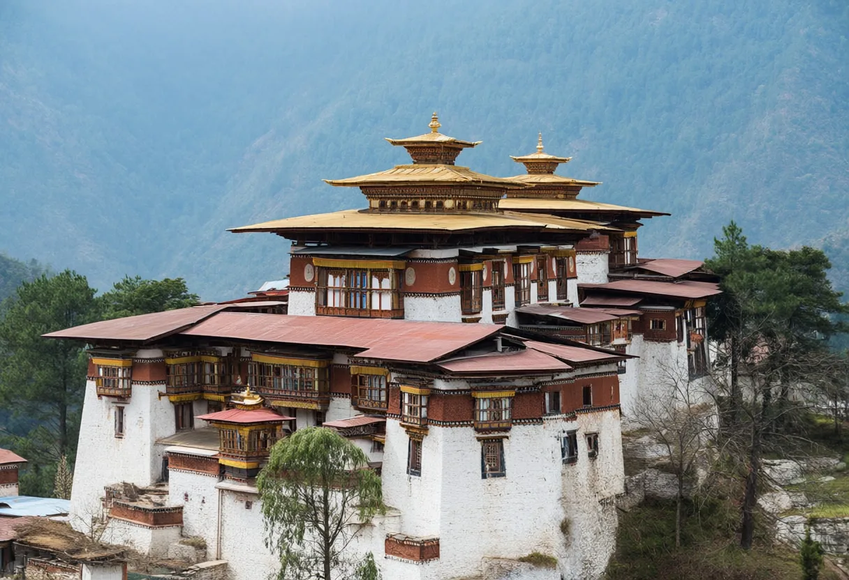 Bhutan Dzong from above
