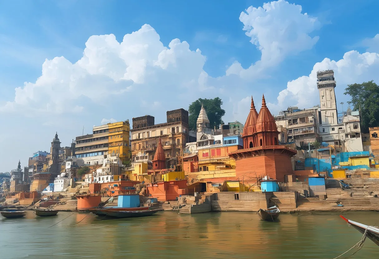 Varanasi Ghats under a dramatic sky Digital Illustration