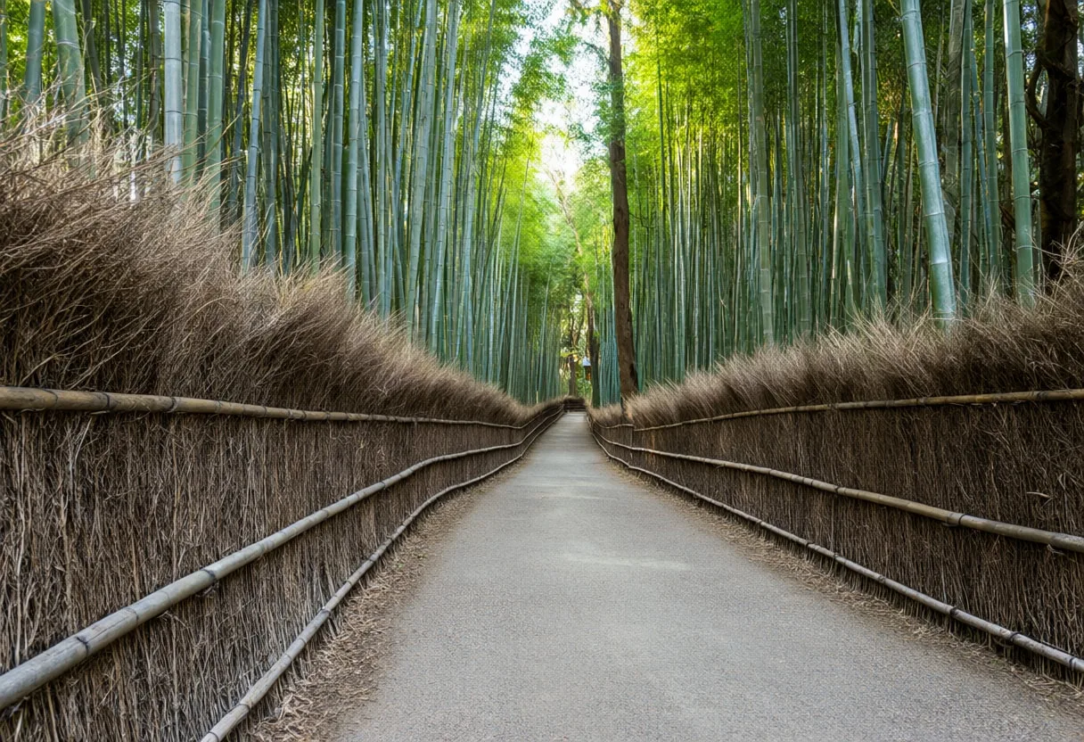 Kyoto Bamboo Path at sunrise