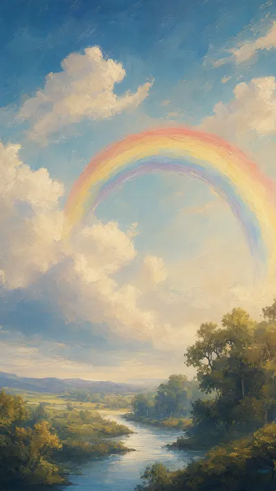 Cartoon Cloud With A Rainbow