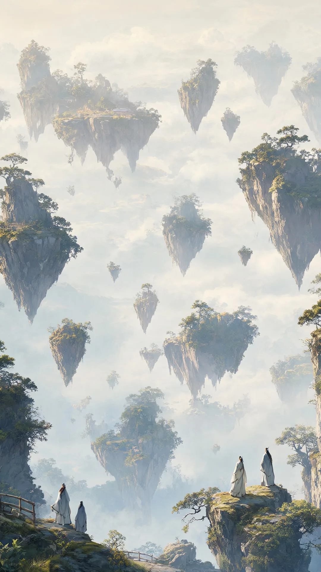 Fantasy Floating Islands ในพาเลทท์สีอ่อน