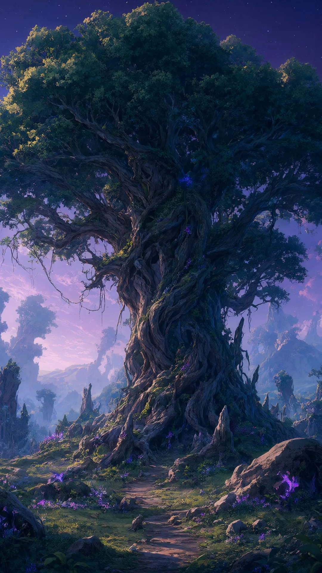 Fantasy Giant Tree in a deep palette
