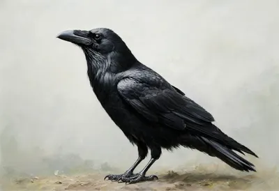 Raven in gentle mist Oil Painting