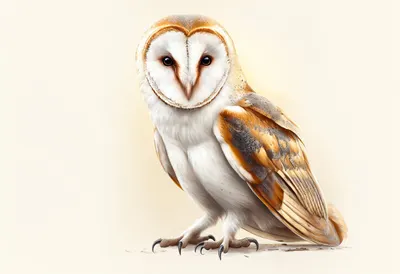 Barn Owl at golden hour Digital Illustration