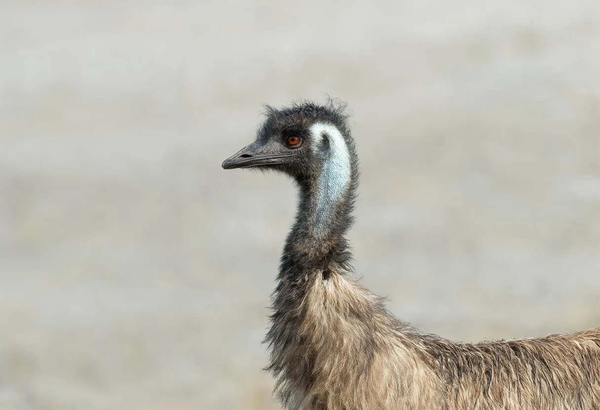 Emu in gentle mist