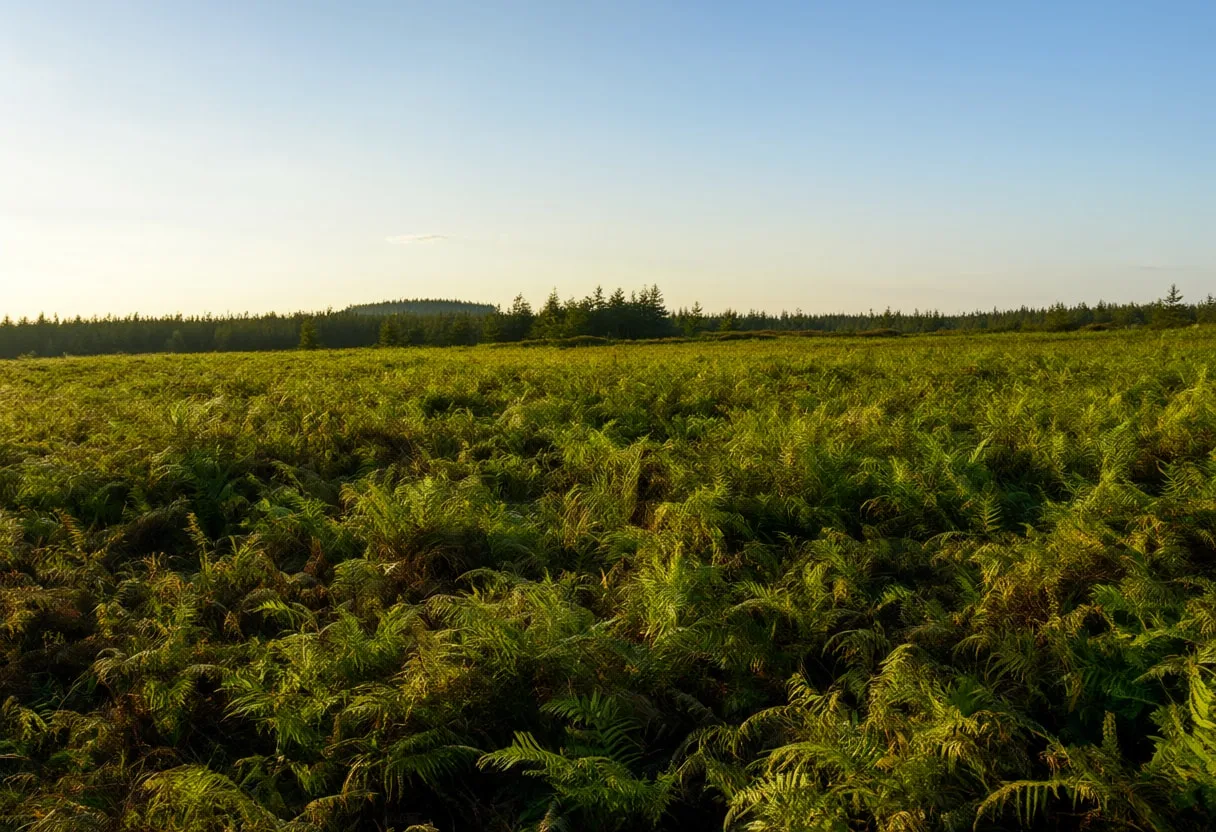 Fern Glade Close-Up at golden hour