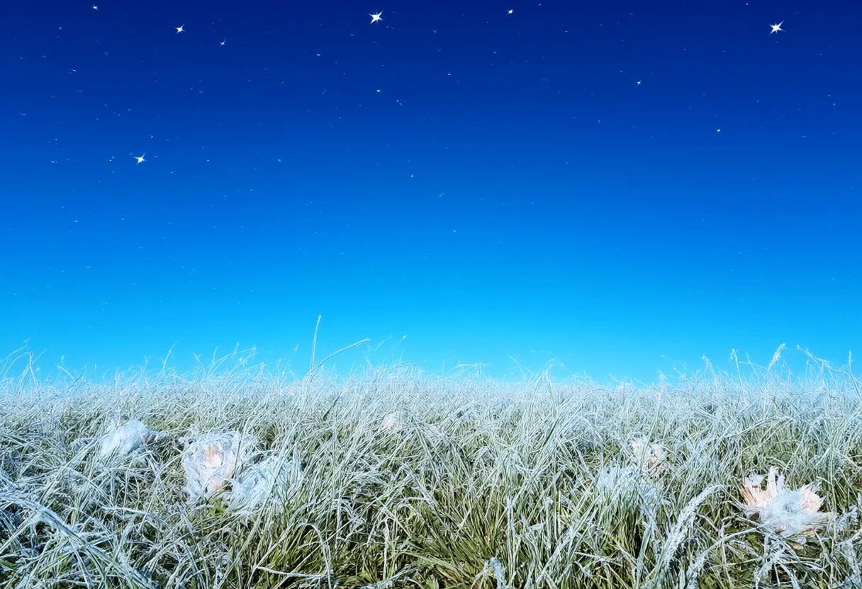 Hoarfrost On Grass ใต้ท้องฟ้าที่เต็มไปด้วยดวงดาว Digital Illusion