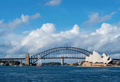 Sydney Harbour under a dramatic sky Digital Illustration