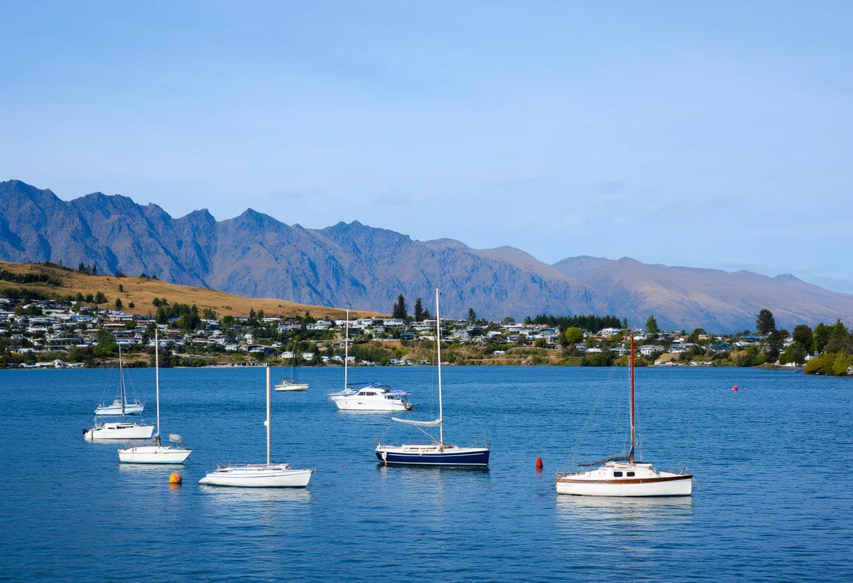 Queenstown Lake at blue hour