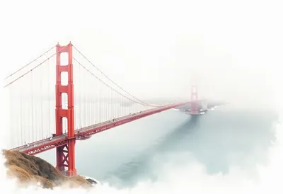 Golden Gate Fog Watercolour