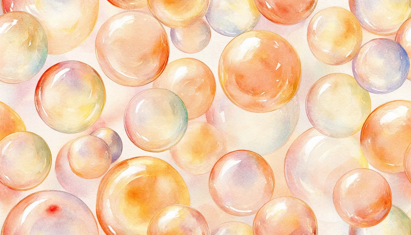 Iridescent Bubbles in a warm palette