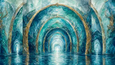 Nested Arches in watercolour