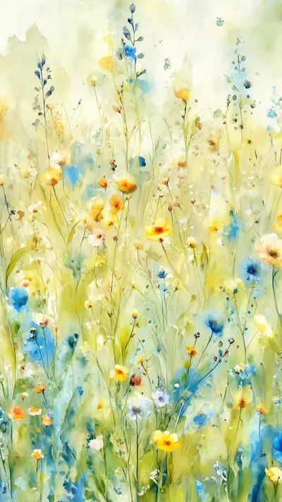 Watercolour Meadow in an oil painting style
