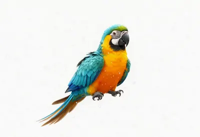 Parrot in falling snow Digital Illustration
