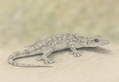 Gecko against a soft blurred background Pencil Sketch
