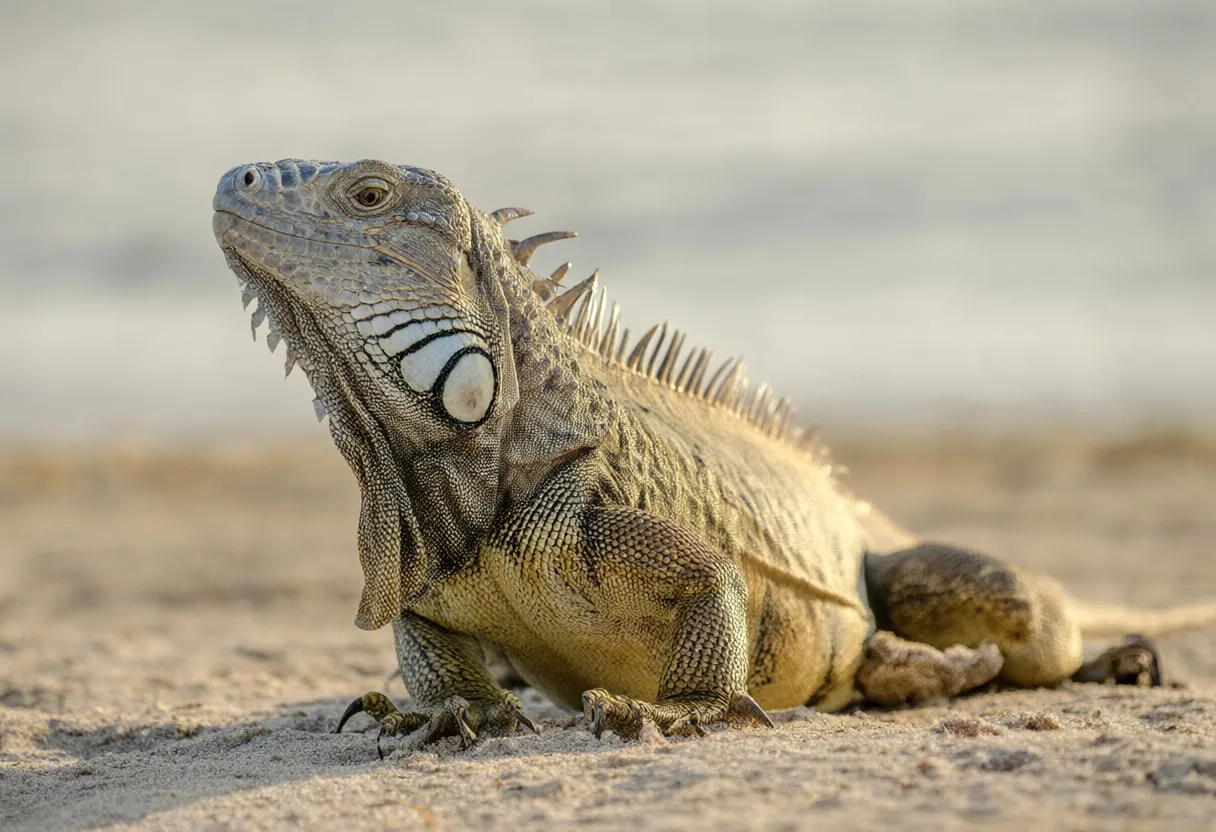 Iguana in soft morning light