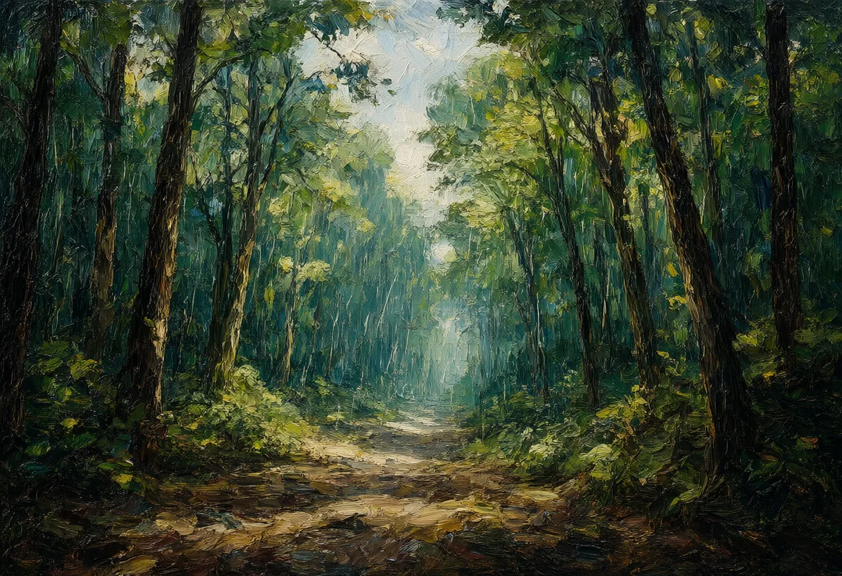 ภาพวาดสีน้ำมันบนหลังคาป่าฝน