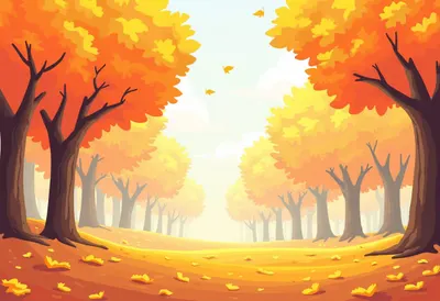 Drift Of Autumn Leaves Digital Illustration