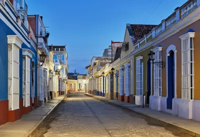 Antigua Colonial Street at blue hour Digital Illustration