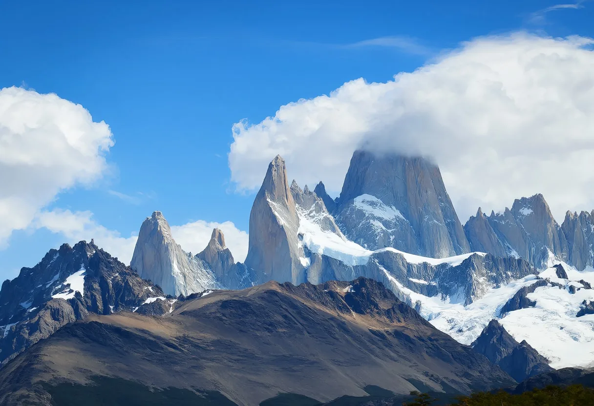 Patagonia Peaks under a dramatic sky Digital Illustration
