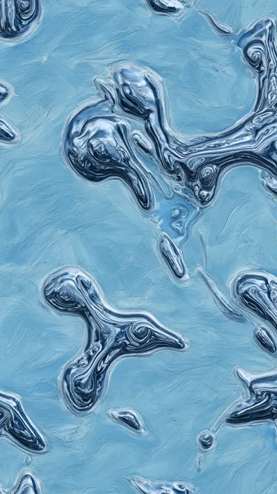 Liquid Metal Blob in a cool palette