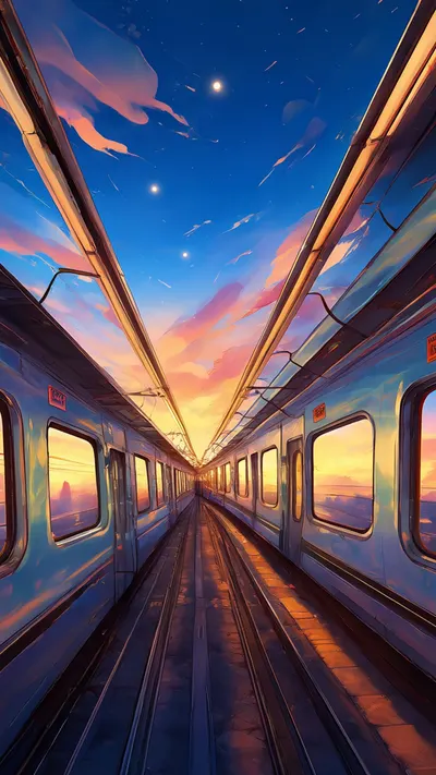 Anime Train Window Dusk