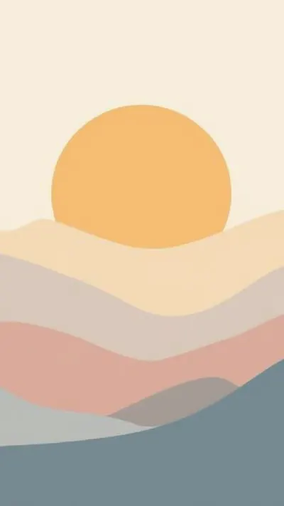 Minimal Sun Circle in a soft palette