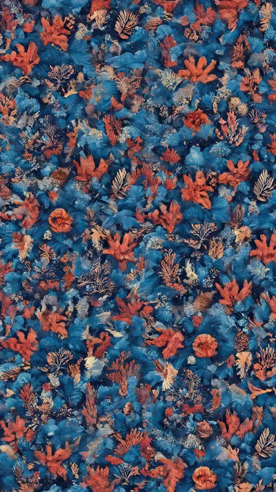 Coral Reef Abstract in a deep palette
