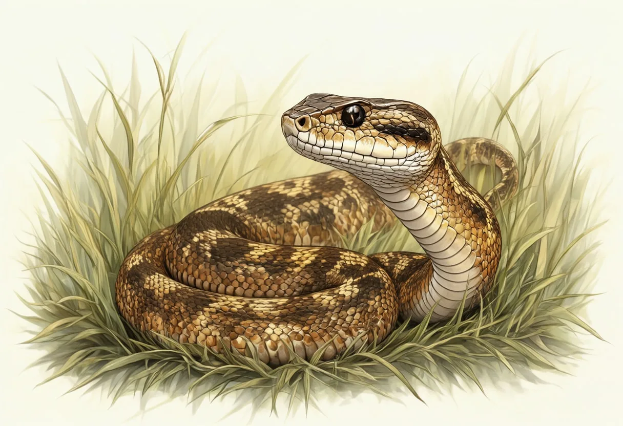 Viper in tall grass Digital Illustration