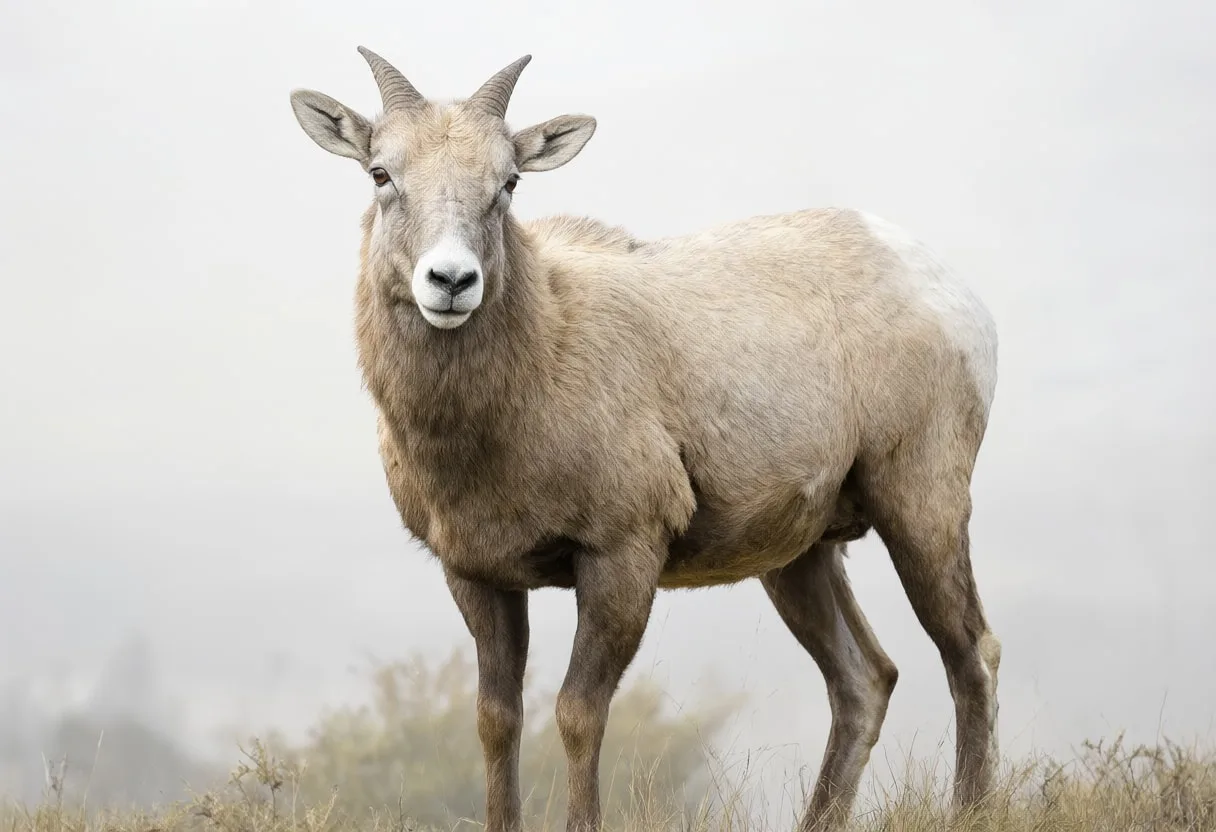 Bighorn Sheep in gentle mist Digital Illustration