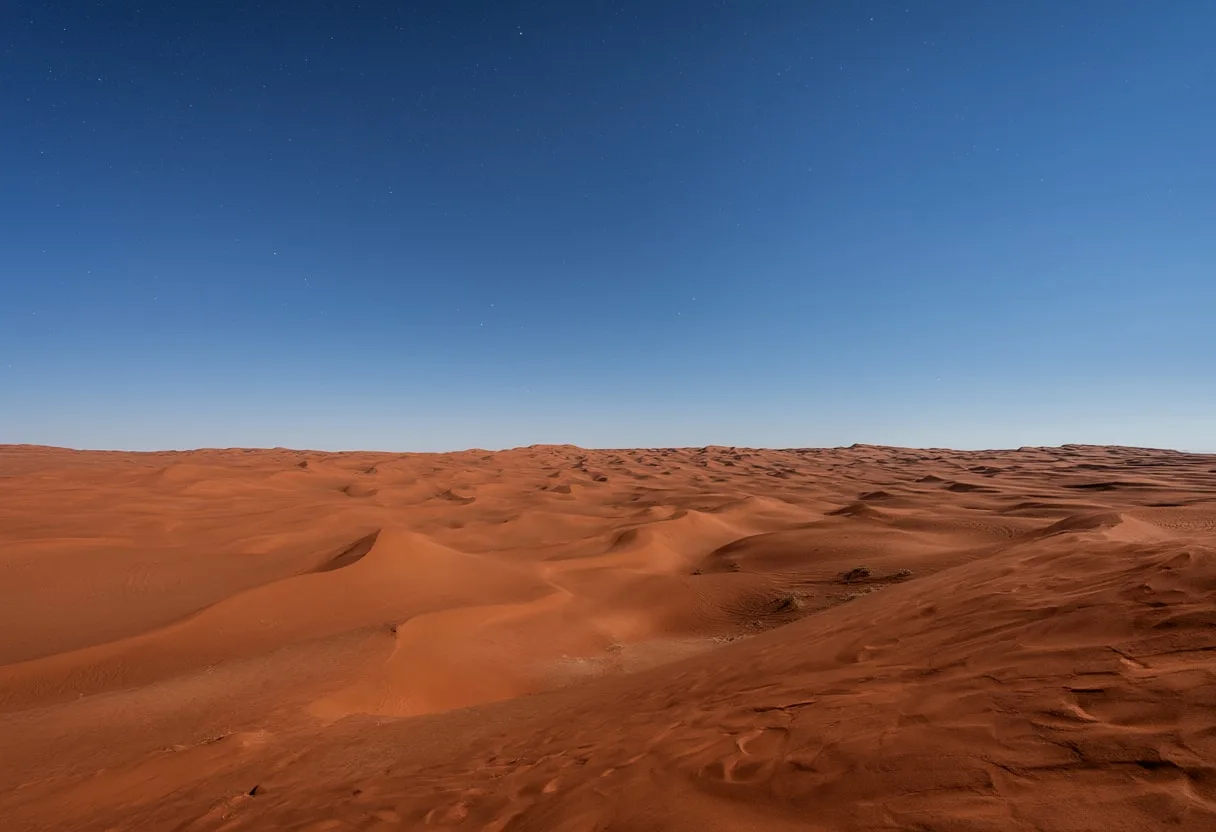 Red Sand Desert Dunes under a starry sky