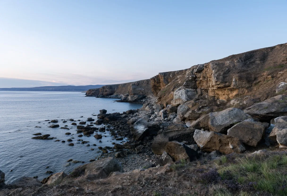 Coastal Cliffs At Dusk