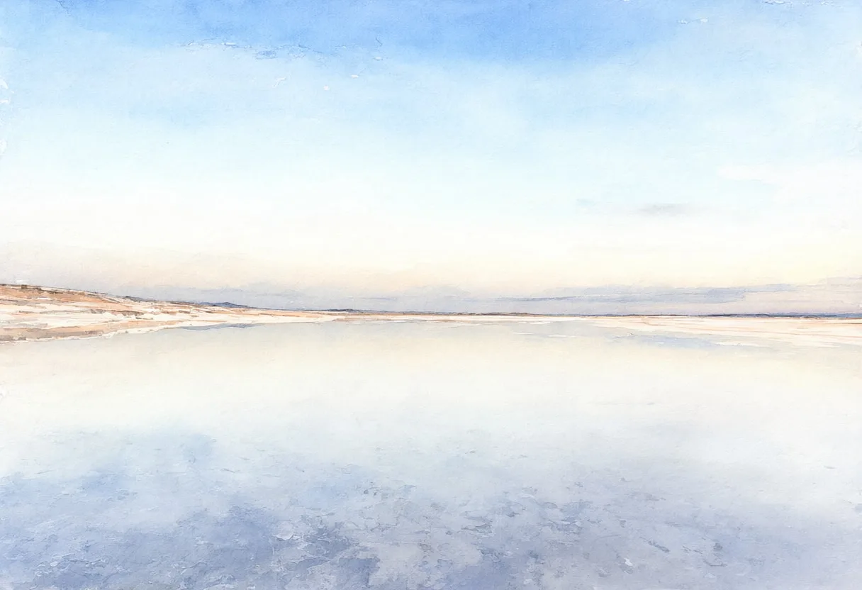 Salt Flats สะท้อนท้องฟ้าในยามเช้าสีน้ำ