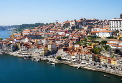 Porto Riverside from above Digital Illustration