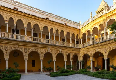 Seville Orange Courtyard in warm evening light