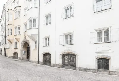 Innsbruck Alpine Street on a quiet day Pencil Sketch