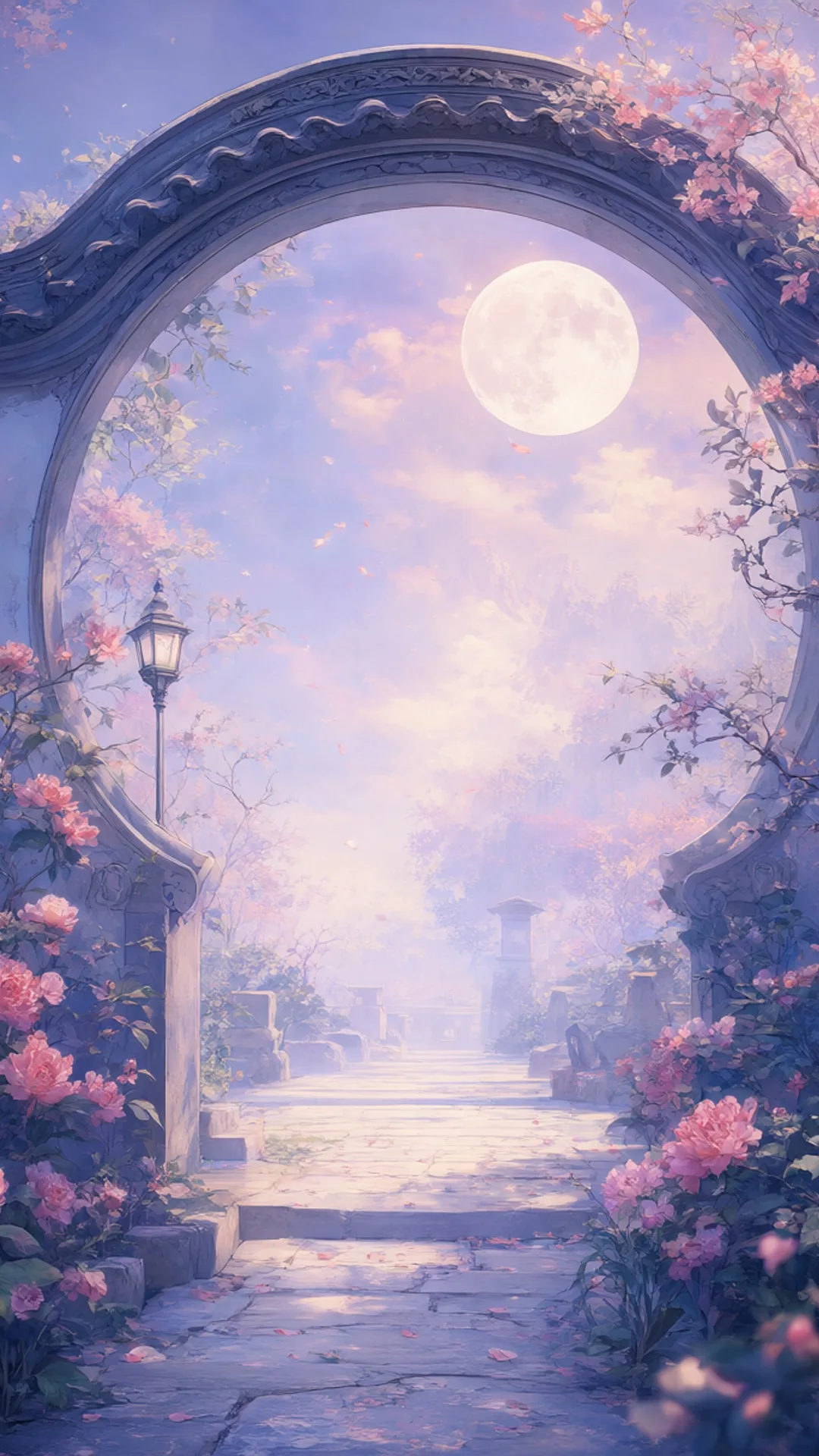 Fantasy Moon Gate in a soft palette