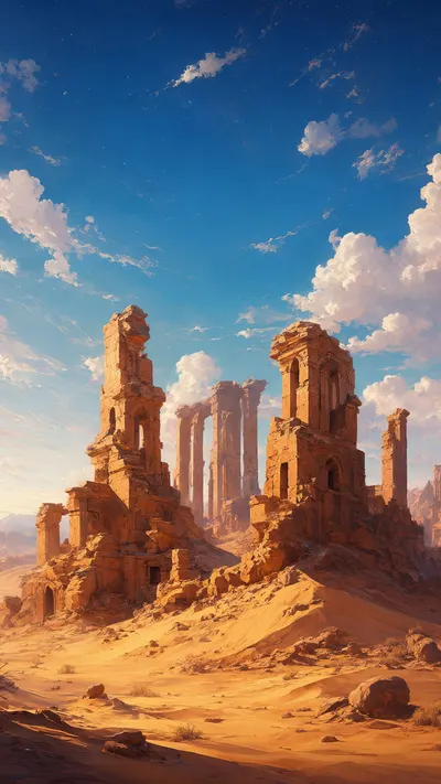Fantasy Desert Ruins with subtle grain