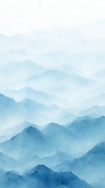 Minimal Mountain Layers in watercolour
