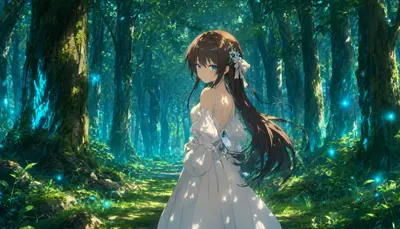 Fantasy Glowing Forest with a minimal touch