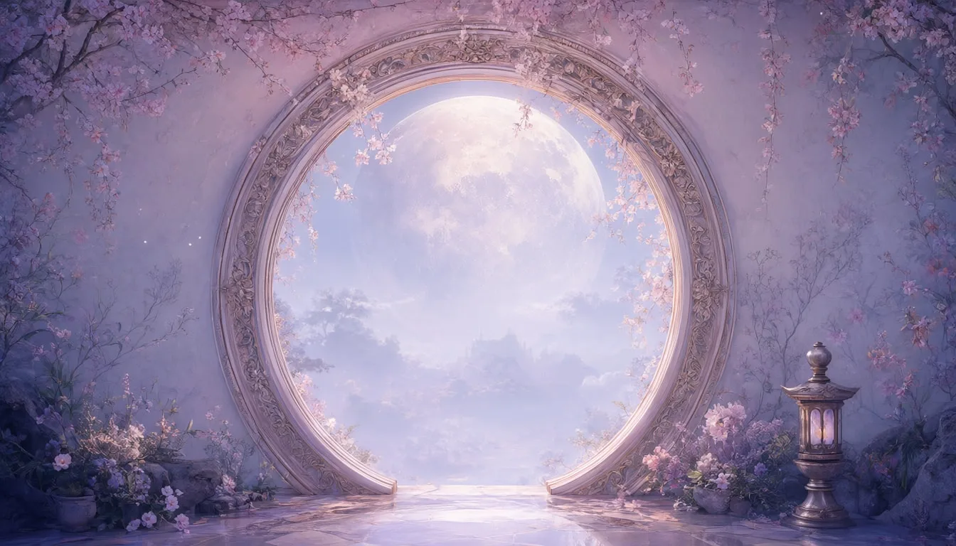 Fantasy Moon Gate in a soft palette