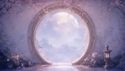 Fantasy Moon Gate in a soft palette