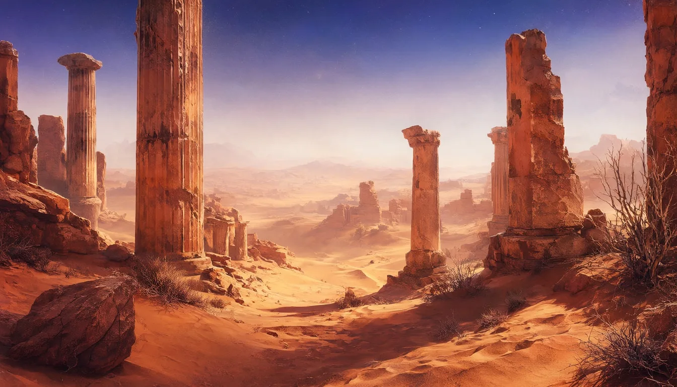 Fantasy Desert Ruins with subtle grain