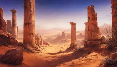 Fantasy Desert Ruins with subtle grain