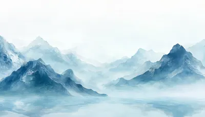 Minimal Mountain Layers in watercolour