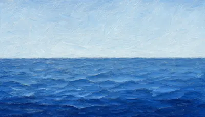 Minimal Sea Horizon in an oil painting style