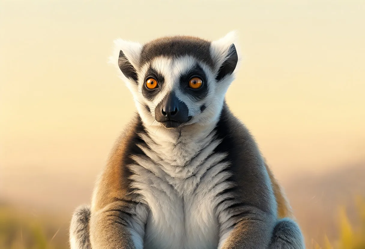Lemur at golden hour Digital Illustration