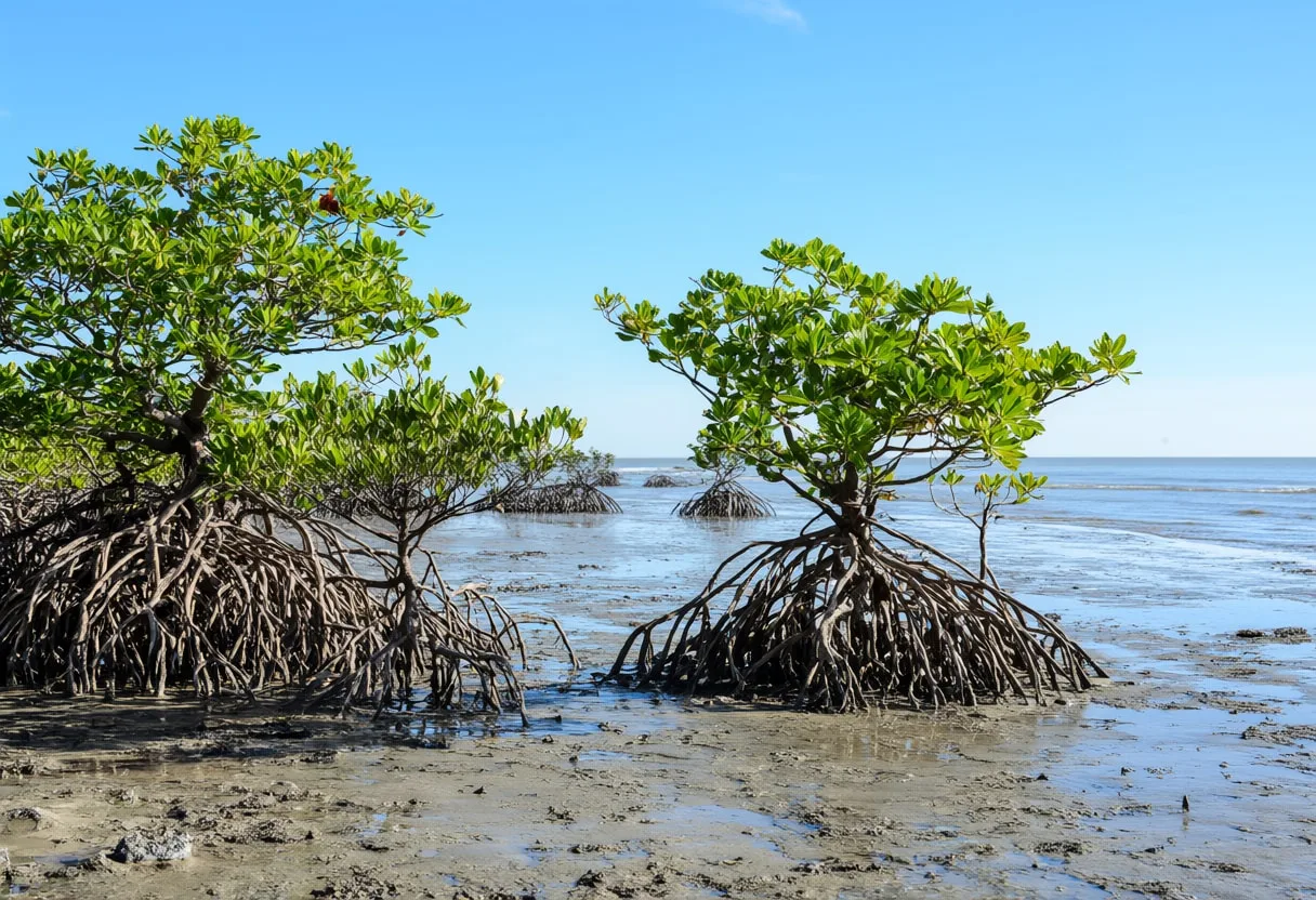 Mangrove Roots ที่ Low Tide ในฤดูหนาว Digital Illusion