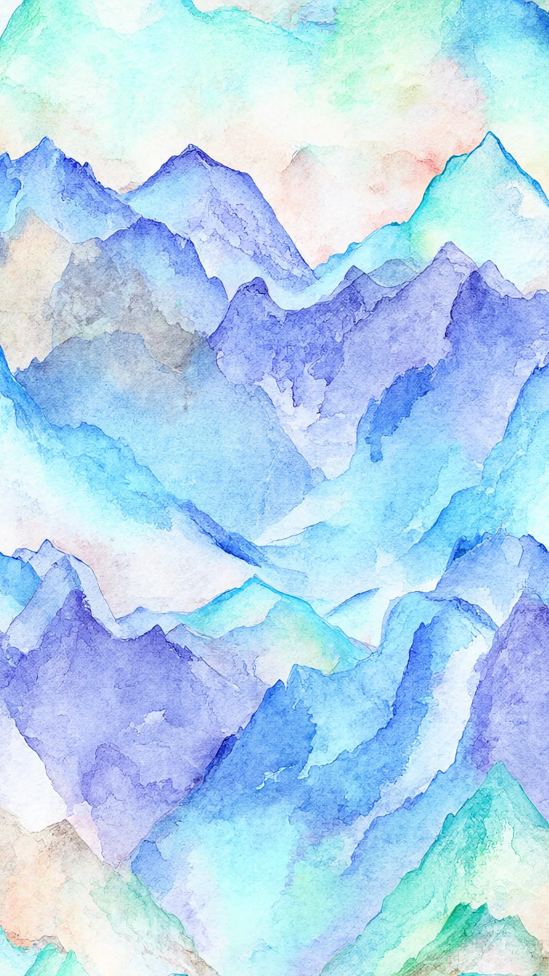 Watercolour Mountains with subtle grain