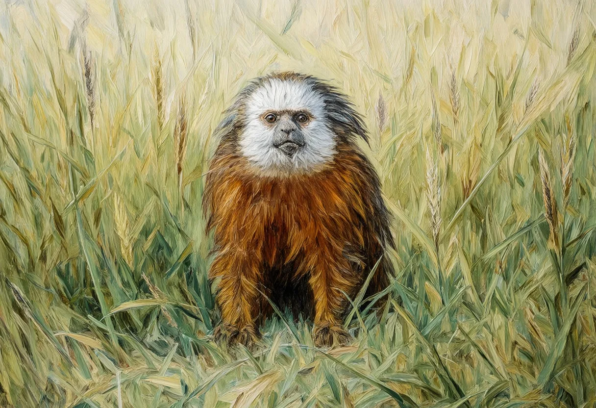 Tamarin in tall grass Oil Painting